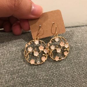 Floral hoop earrings for women